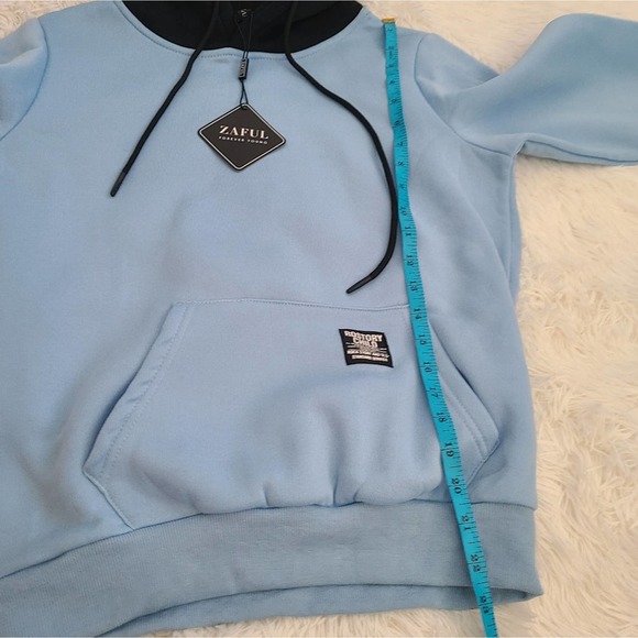 Zaful Forever Young Blue And Black Classic Rostory Child Hoodie SZ 6 NWT - Picture 9 of 11